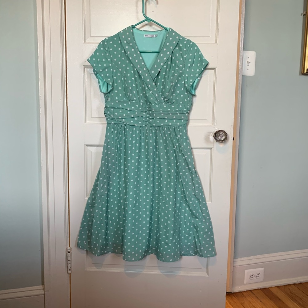 Retro mint swing skater dress - Picture 2 of 4